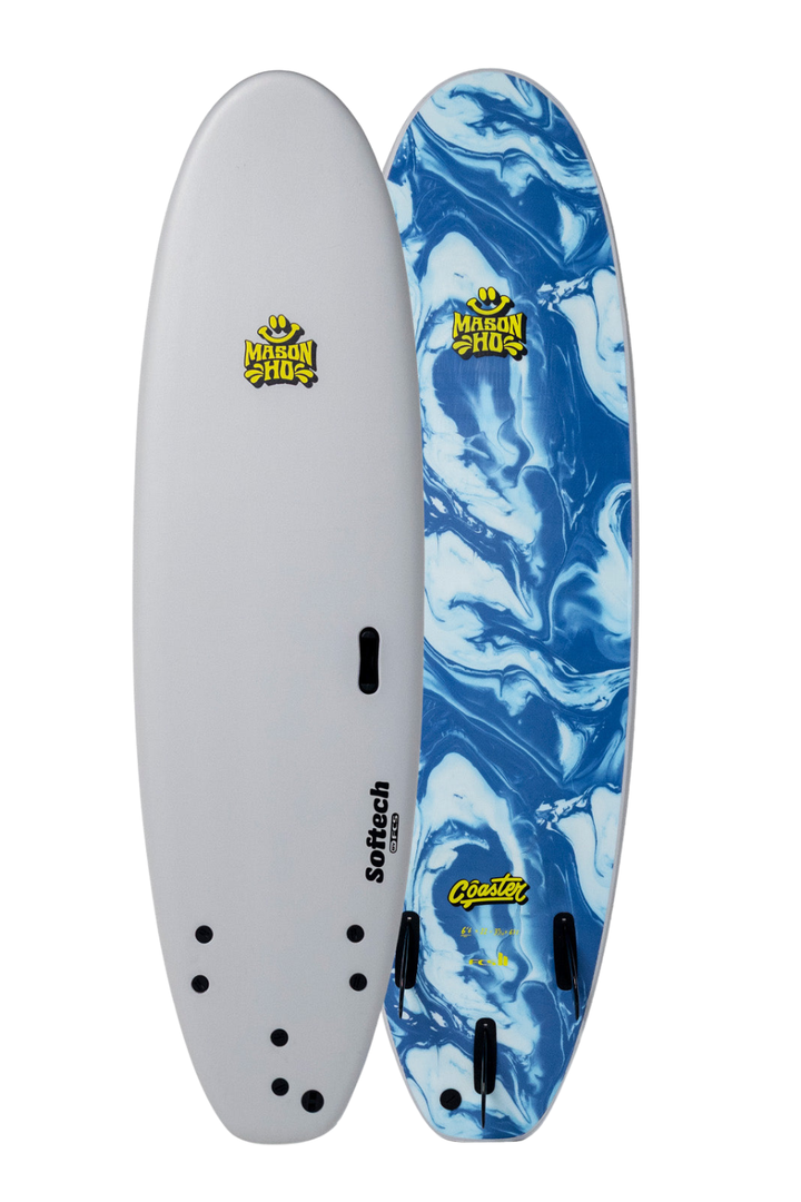 A Softech Mason Ho Coaster Soft Surfboard  in Grey and Blue