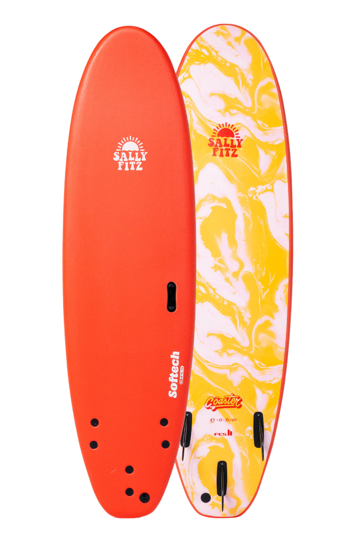 Softech Sally Fitz Coaster Soft Surfboard in Orange and Yellow
