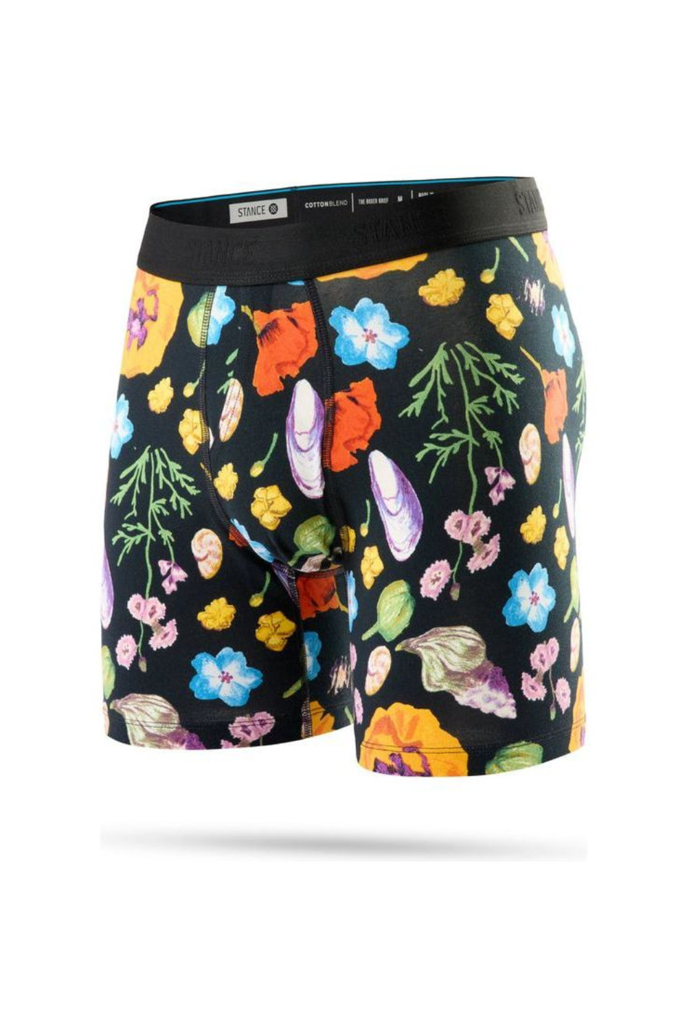 Floral-patterned underwear on a white background