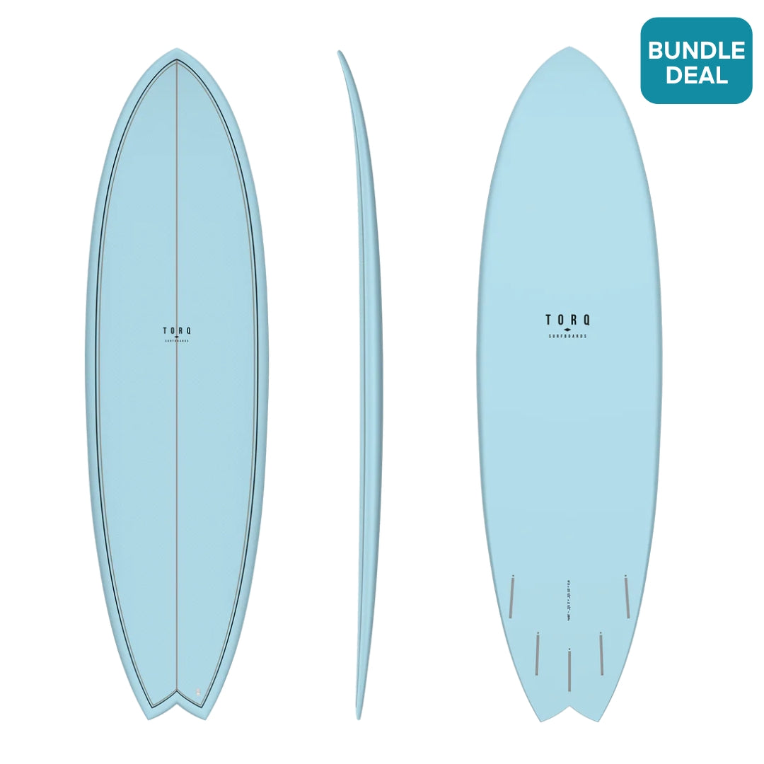 Torq 6'10'' Fish Blue Fibre Pattern Surfboard