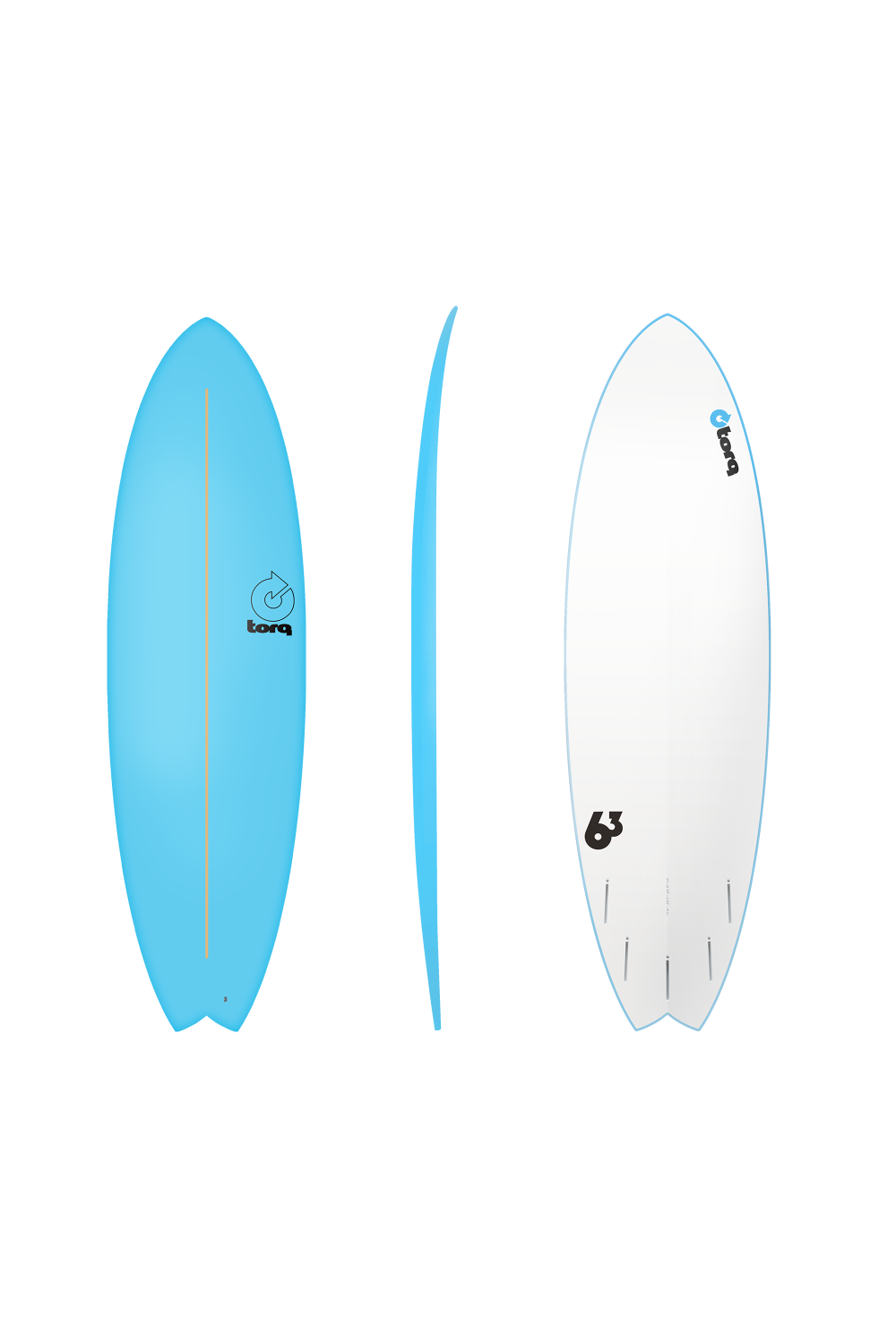 Torq Soft Deck Mod Fish Surfboard in Blue