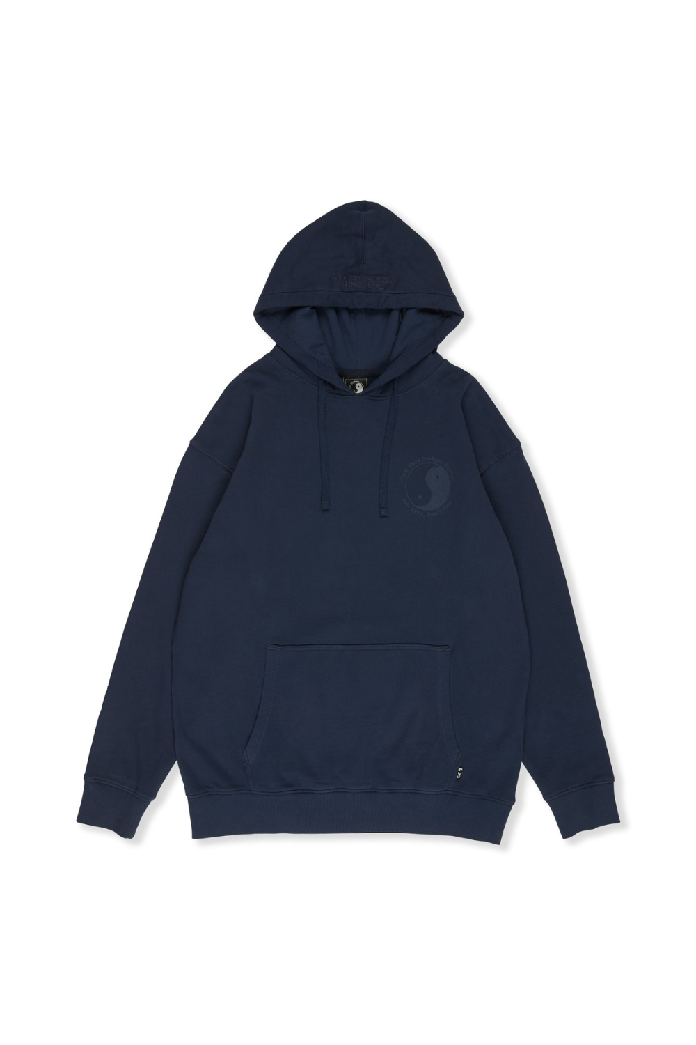 Navy blue hoodie on a white background