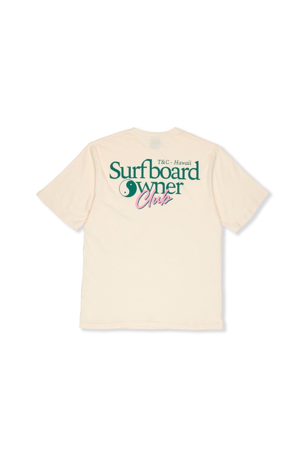 Vintage white T&C Surf Designs t-shirt with 'Surfboard Owner Club' text on a white background