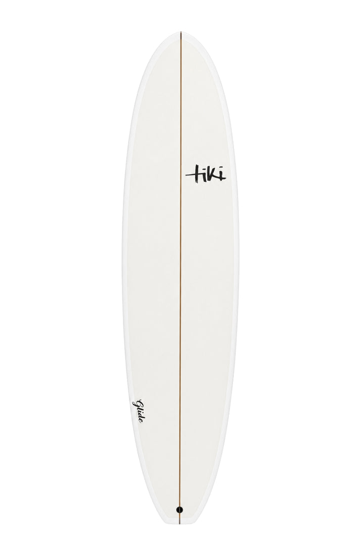 A Tiki Evolution Glide Surfboard in Cloud Dancer