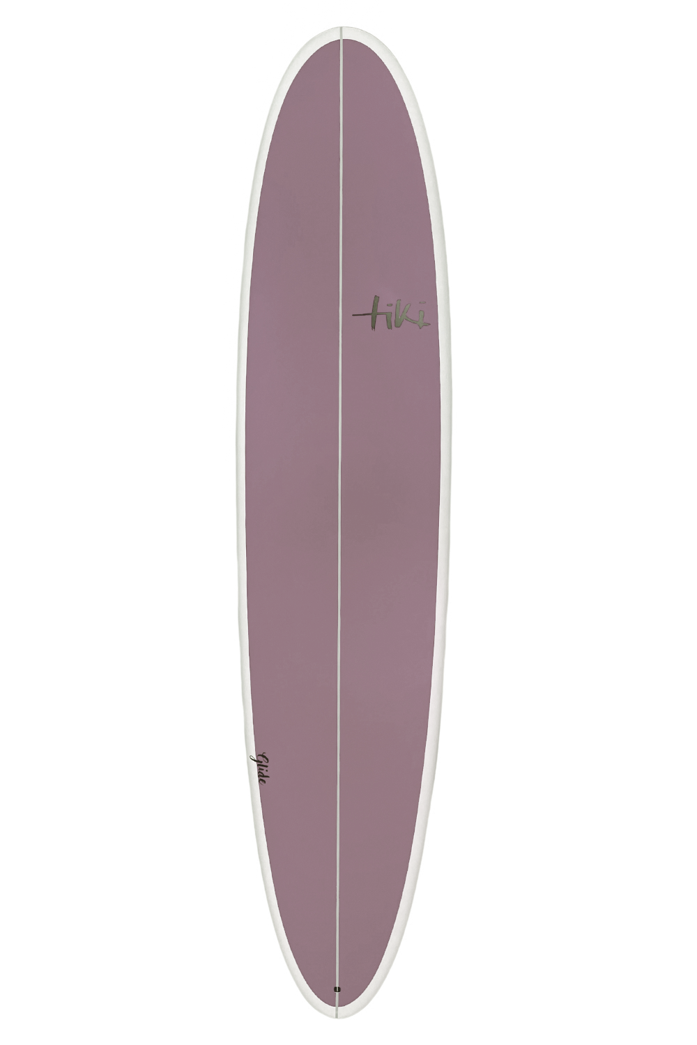 Purple surfboard with a logo on a white background