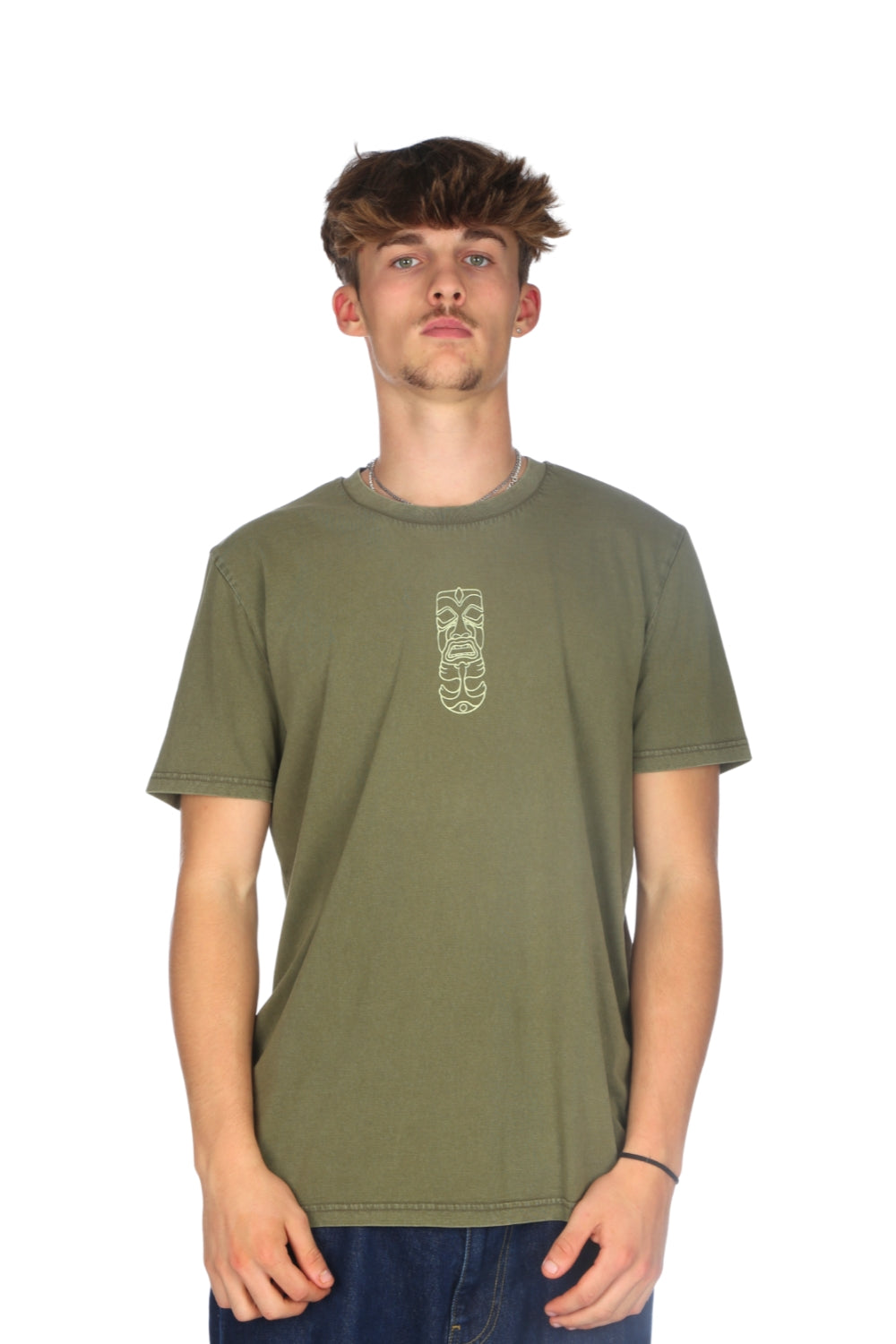 Tiki Two Faced T-Shirt Washed Green
