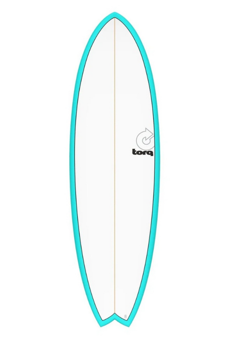 Torq TET Mod Fish Surfboard in Pinline Miami Blue