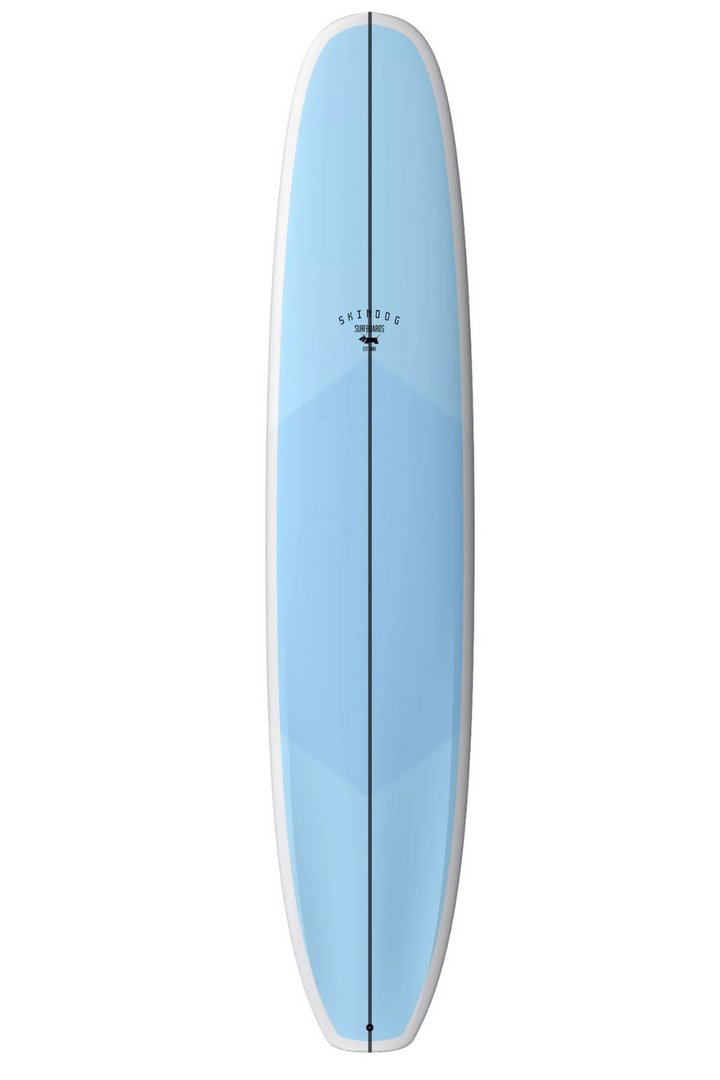 Skindog Thunderbolt Silver OG Double Scoop Longboard Surfboard Blue/Gray