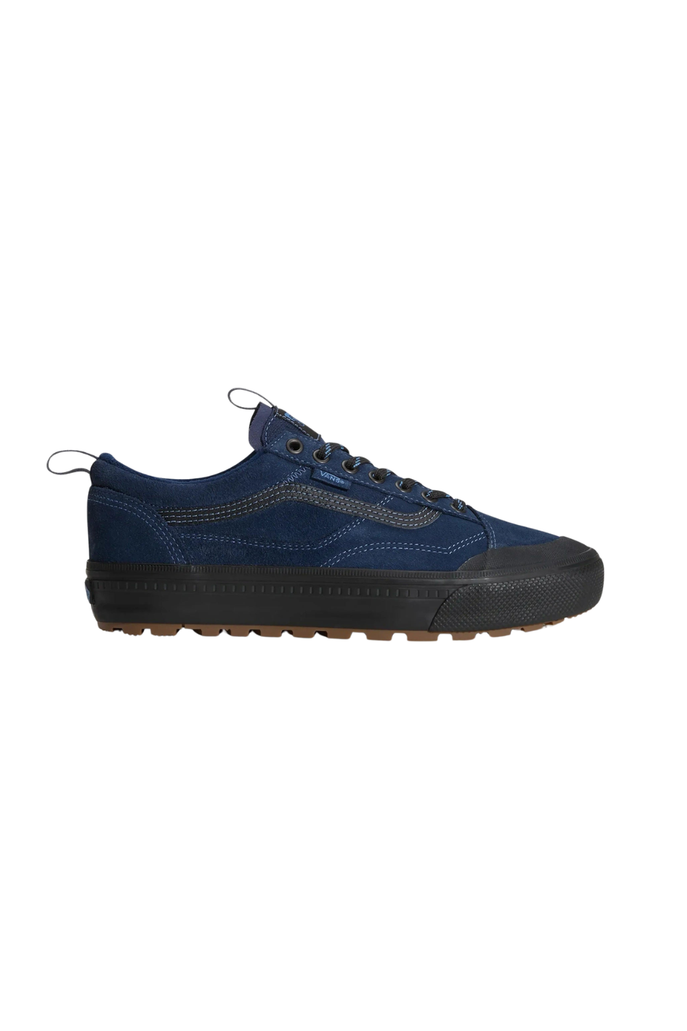 A Vans Old Skool Waterproof Insulated MTE Shoe in dark blue and black shown on a white background