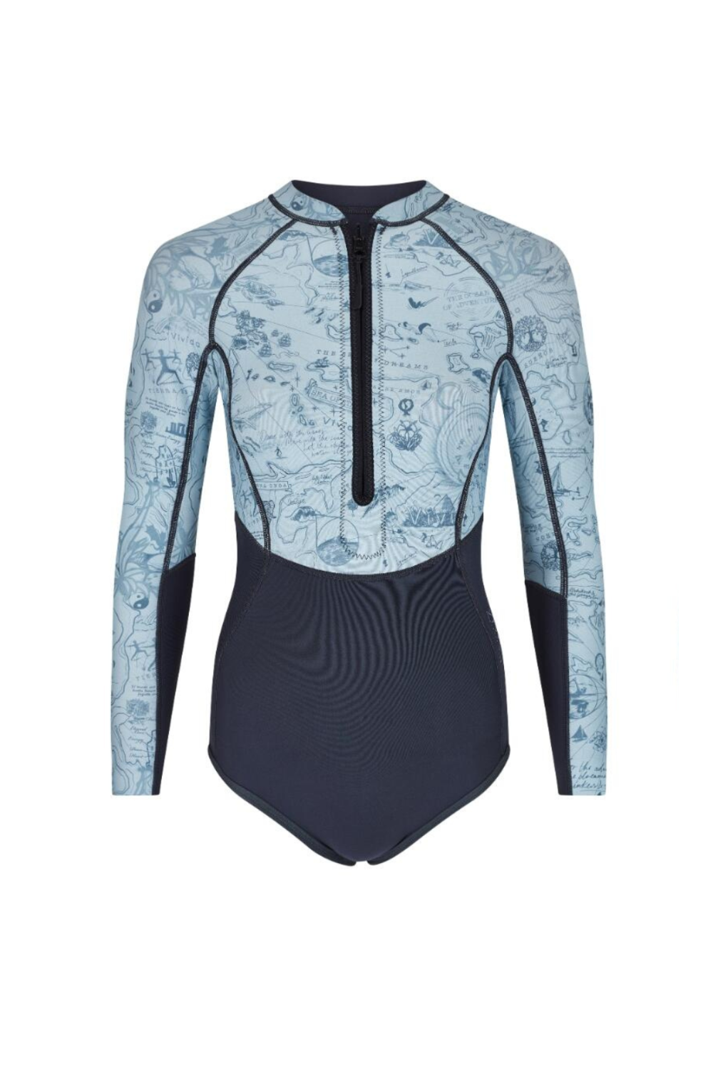 Vivida Linda 2mm Womens Reversible Spring Wetsuit  with Long Sleeve in Graphite/Map Of Dreams
