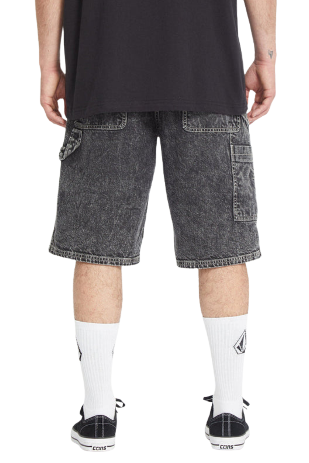 Volcom Labored Denim Utility Short Light Acid Black