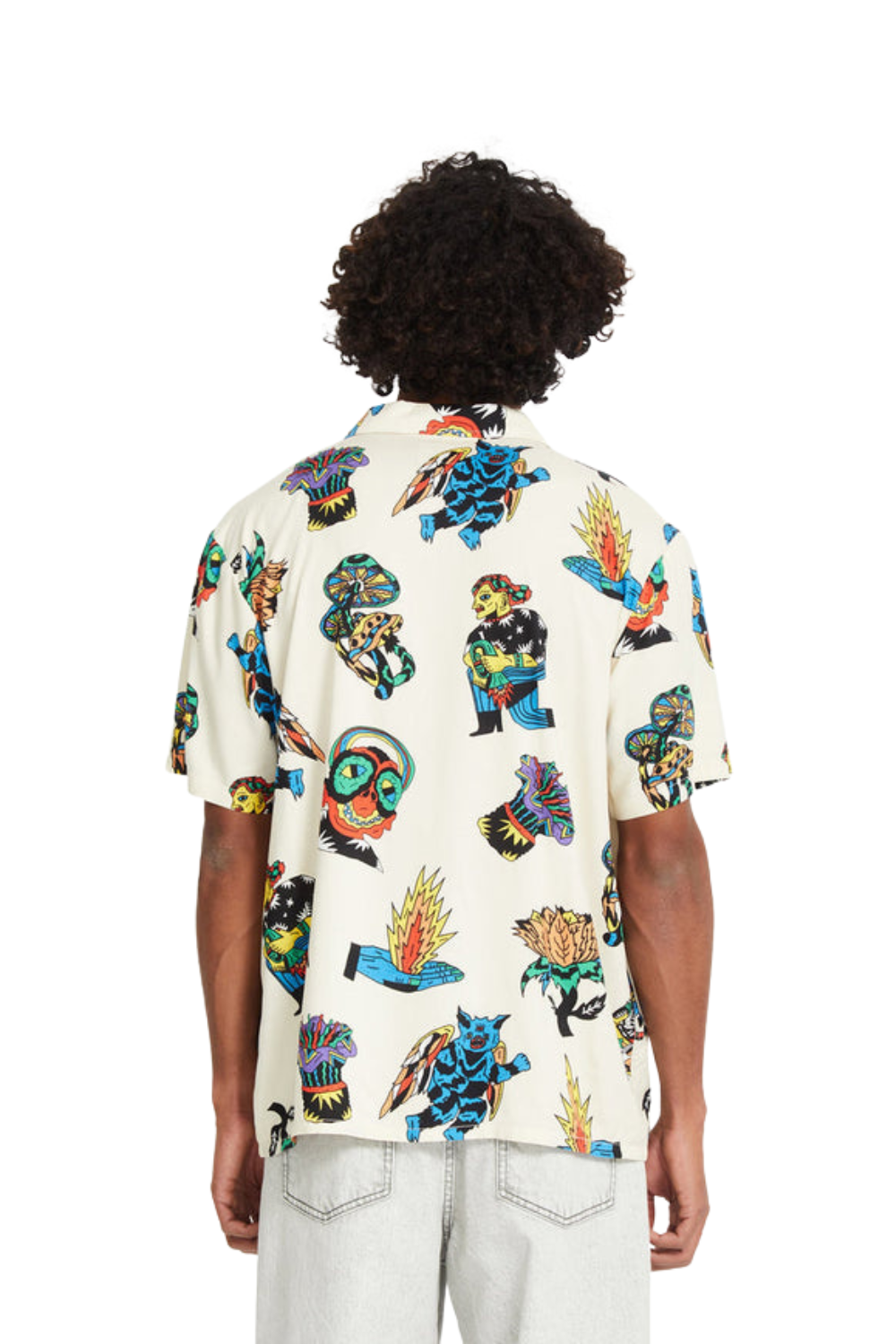 Volcom Fa Bob Mollema Short Sleeve Shirt Light Beige