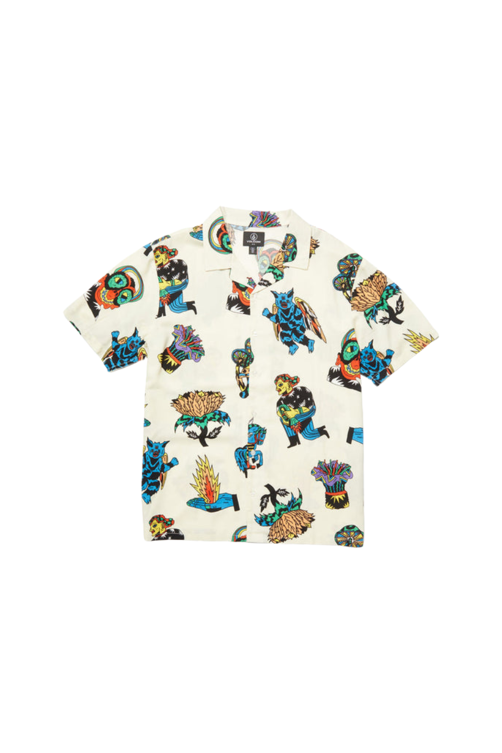 Volcom Fa Bob Mollema Short Sleeve Shirt Light Beige