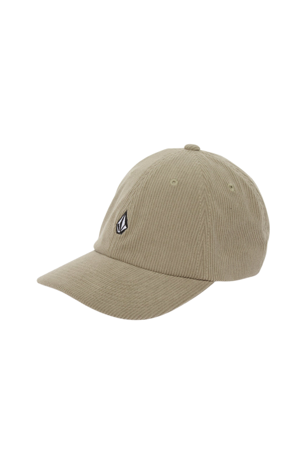 Beige cap with a woven Volcom stone logo at front