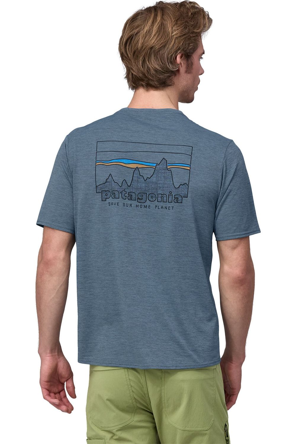 Patagonia Men's Cap Cool Daily Graphic Shirt '73 Skyline: Utility Blue X-Dye