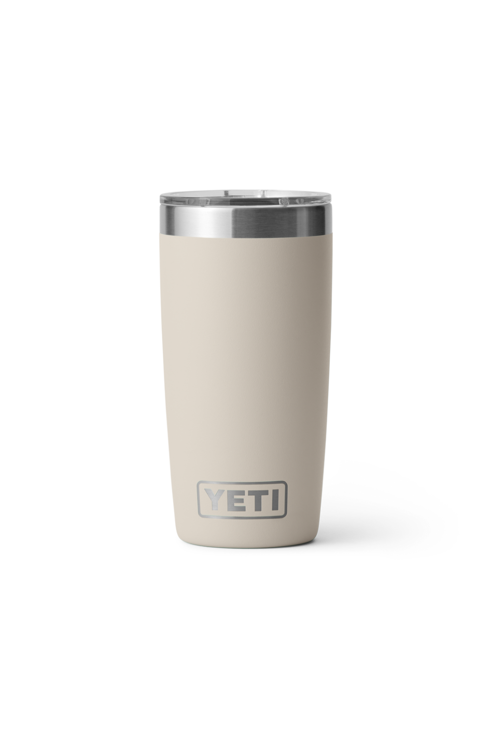 A beige Yeti mug on a white background