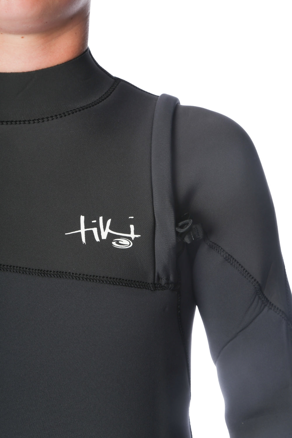 Tiki Youth Zepha 4/3 Wetsuit GBS Zip Free Steamer - Graphite/Orange