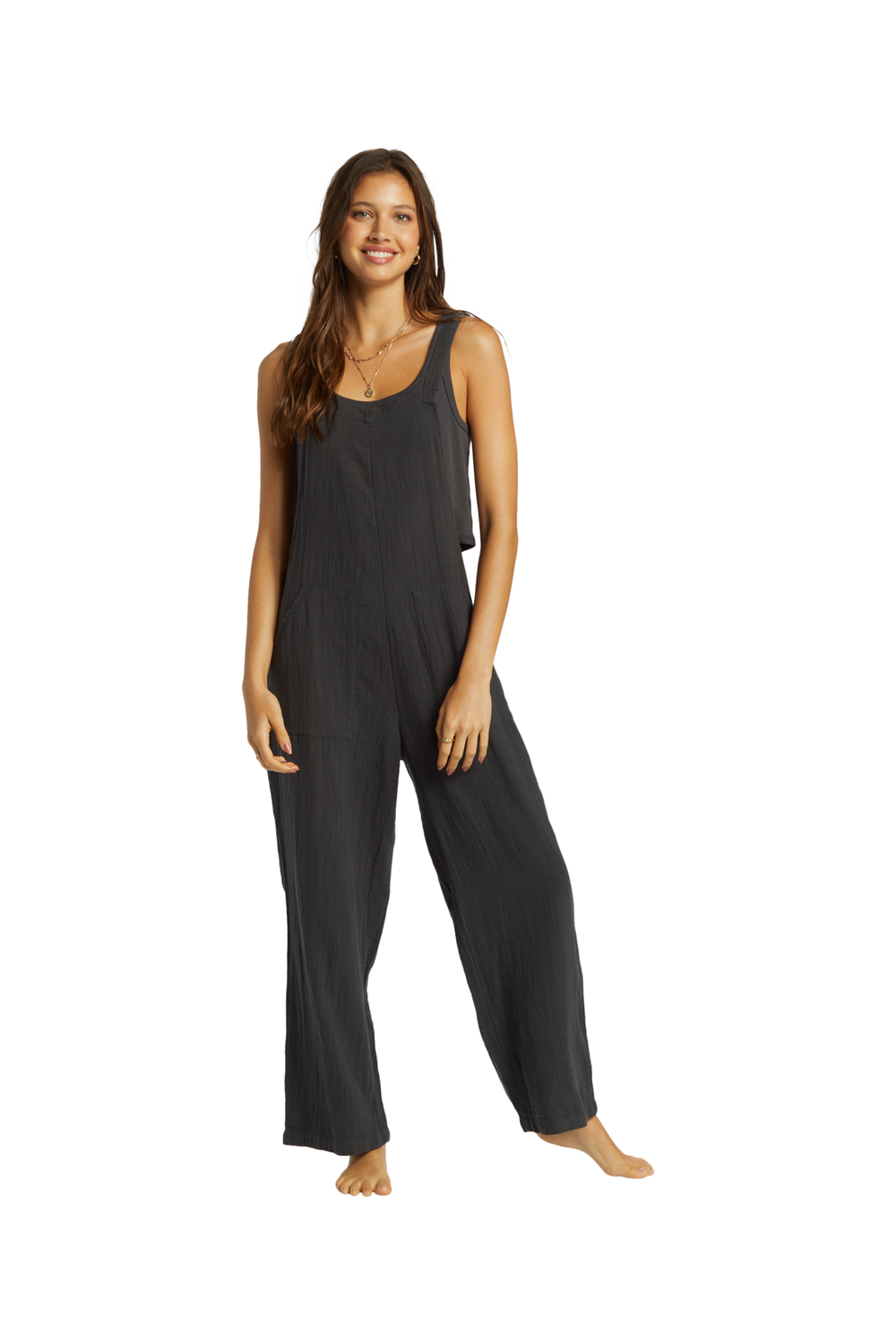 Billabong Pacific Time Strappy Jumpsuit Black Sands