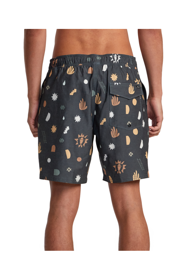 RVCA Atlas Elastic Swim Shorts Pirate Black