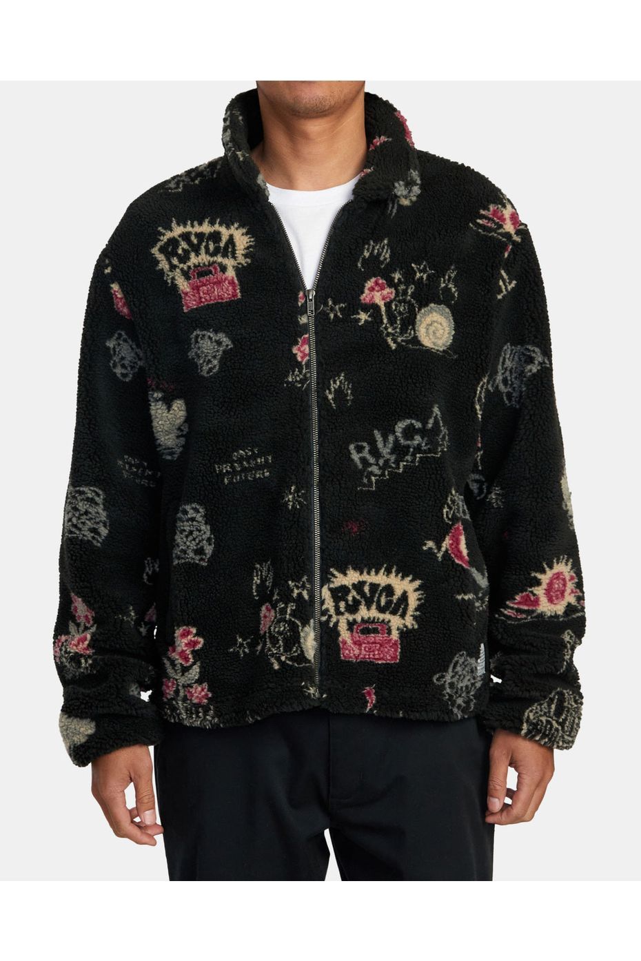 RVCA Groove Sherpa Zip Fleece Black