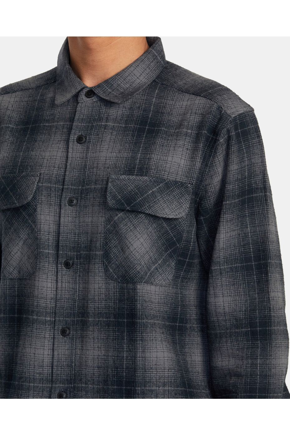 RVCA Dayshift Flannel Long Sleeve Shirt Rvca Black