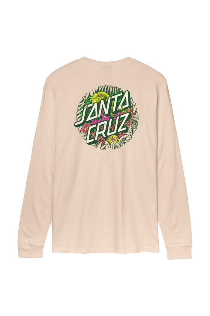 Santa Cruz Asp Flores Dot Back Longsleeve T-Shirt Oat