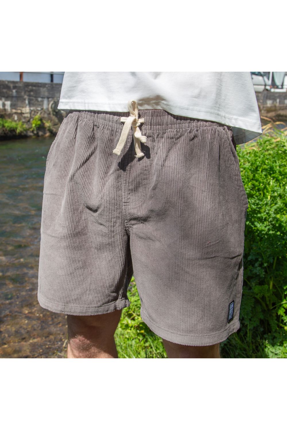 Bamboobay Grey Cord Shorts front