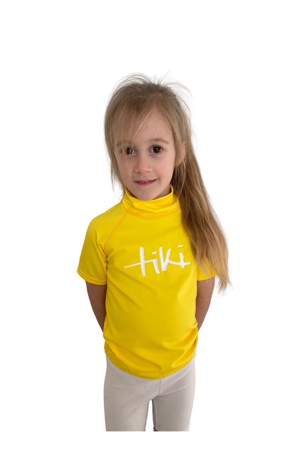 Tiki Kids S/S Rash Vest with Logo Yellow