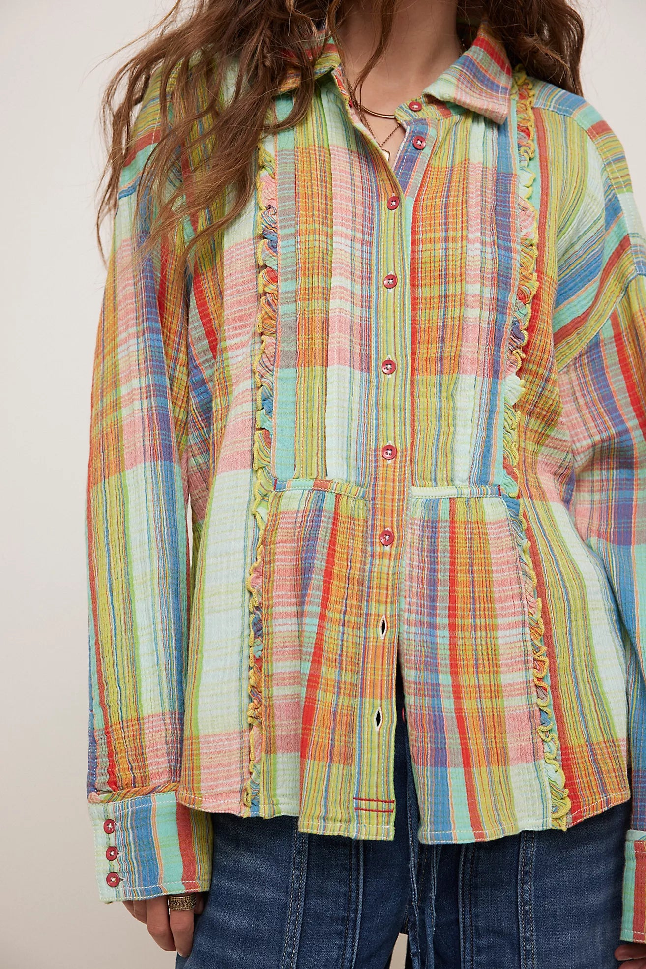 Free people Madras Dreams Top Pink