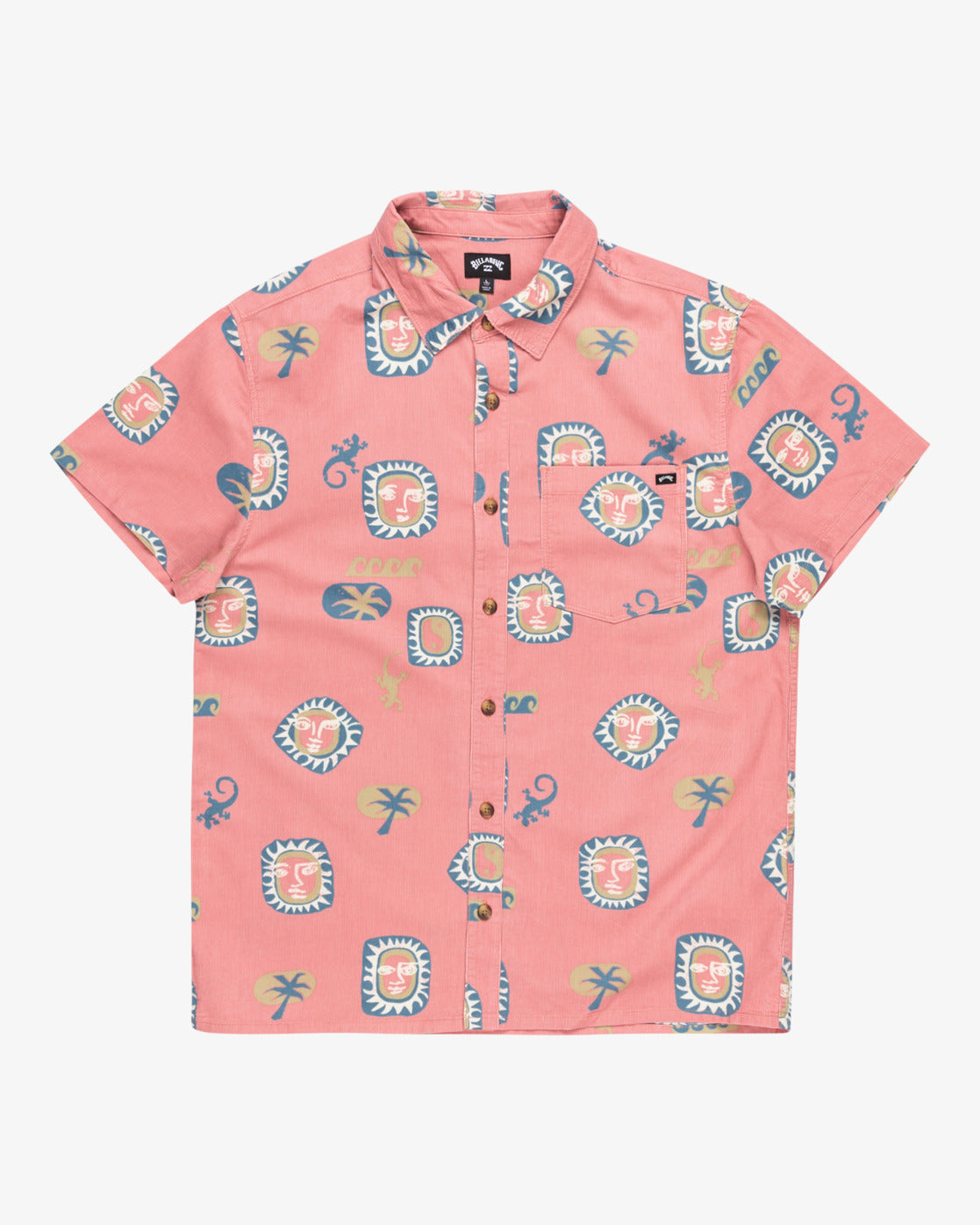 Billabong Solana Cord Short Sleeve Shirt Dusty Pink