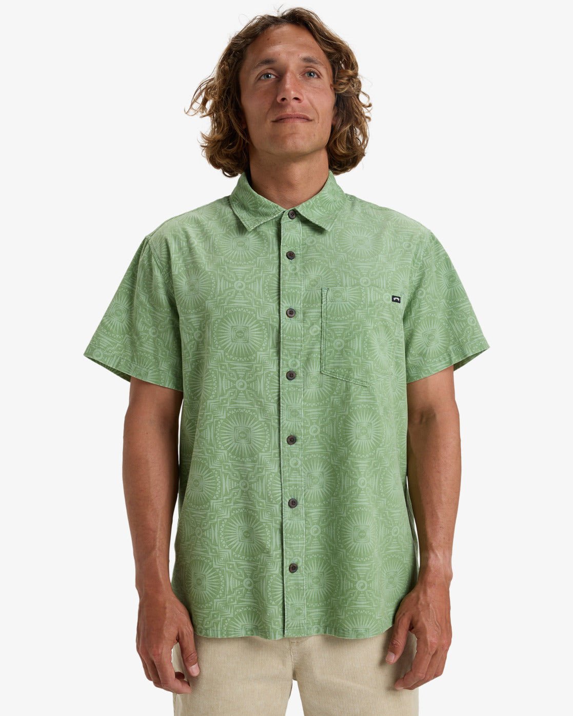Billabong Solana Cord Short Sleeve Shirt Sage