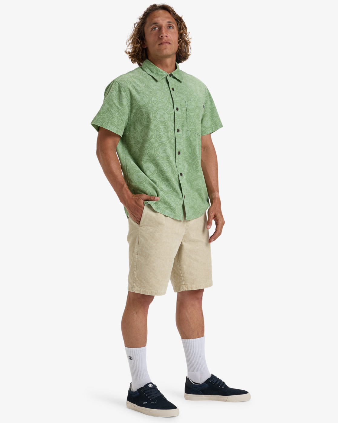 Billabong Solana Cord Short Sleeve Shirt Sage