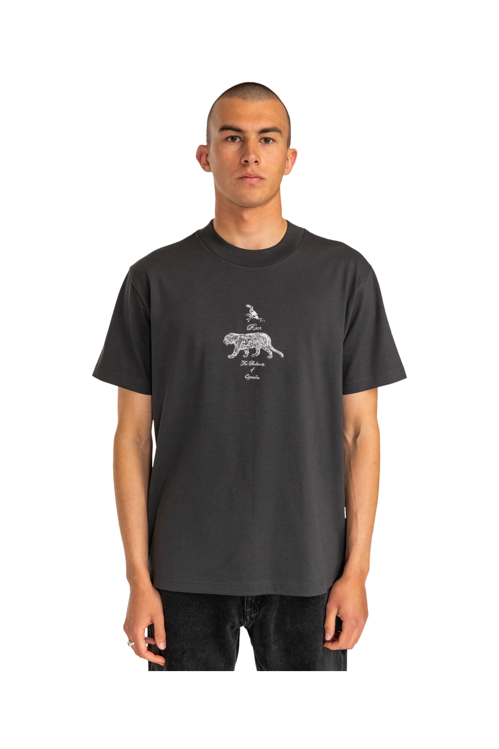 RVCA Tiger Style Short Sleeve Tee Washed Black