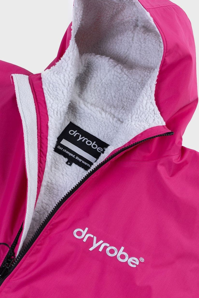 Dryrobe Advance Adult Long Sleeve Changing Robe Pink Light Grey