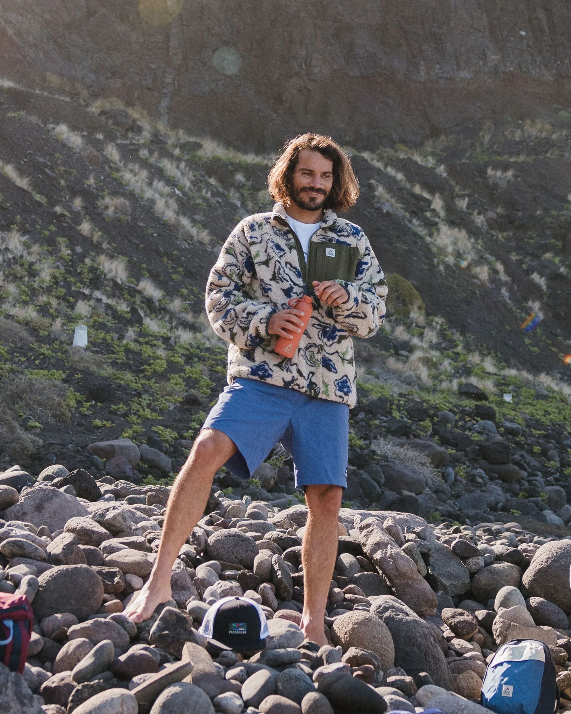 Passenger Offroad Recycled Sherpa 1/2 Zip Fleece Abstract Strata Multi