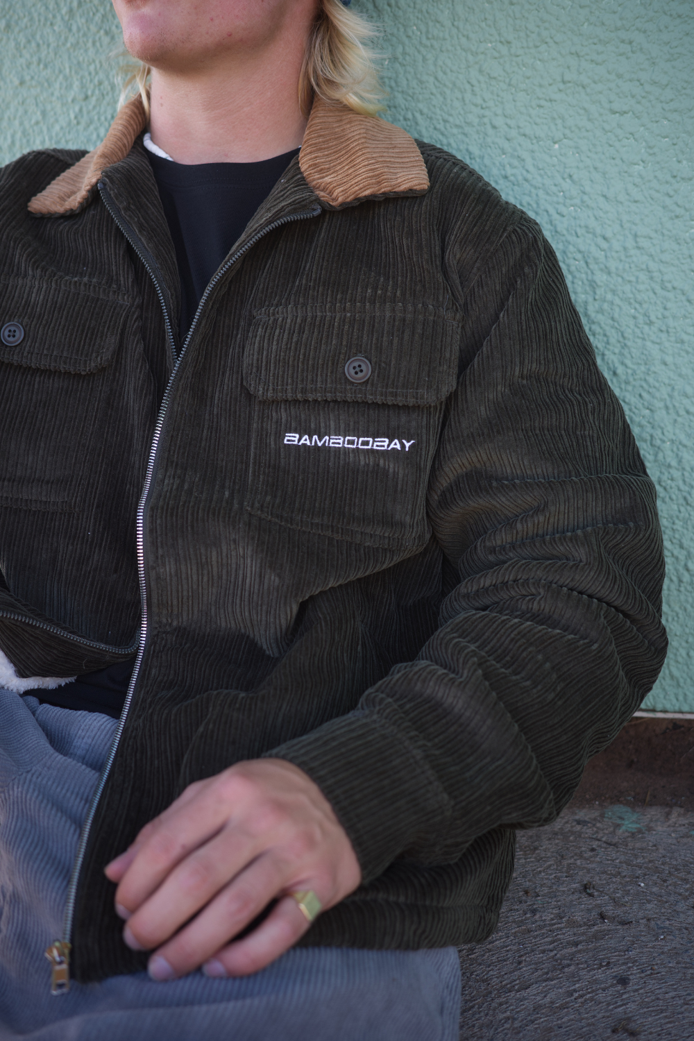 BamBooBay Big Dog Mens Sherpa Jacket Olive