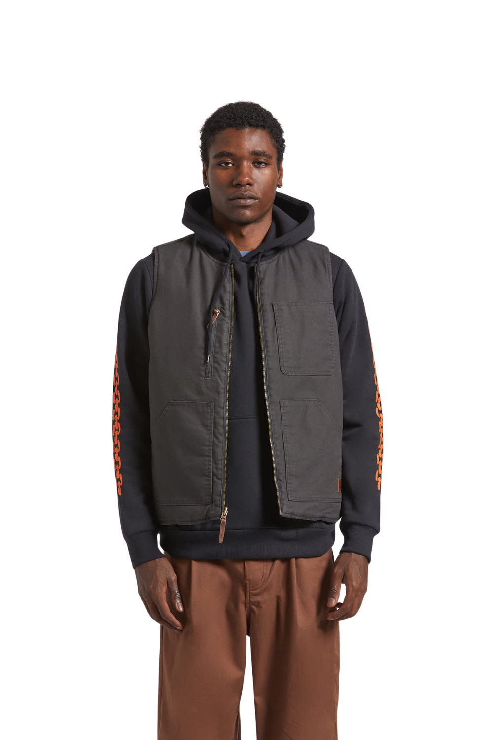 Brixton Builders Abraham Reversible Vest Bark Camo