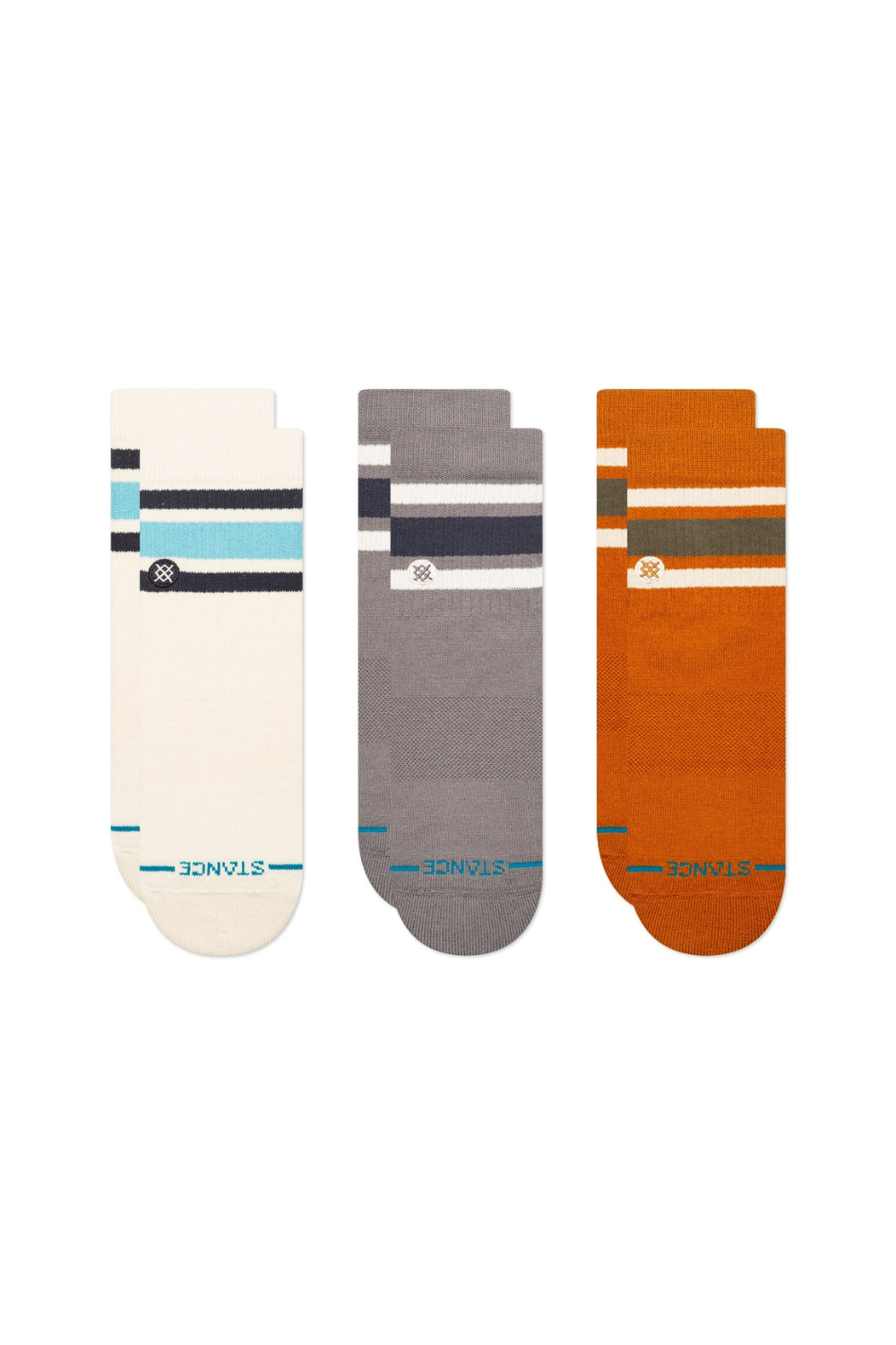 Stance Boyd Quarter 3 Pack Socks Ivory