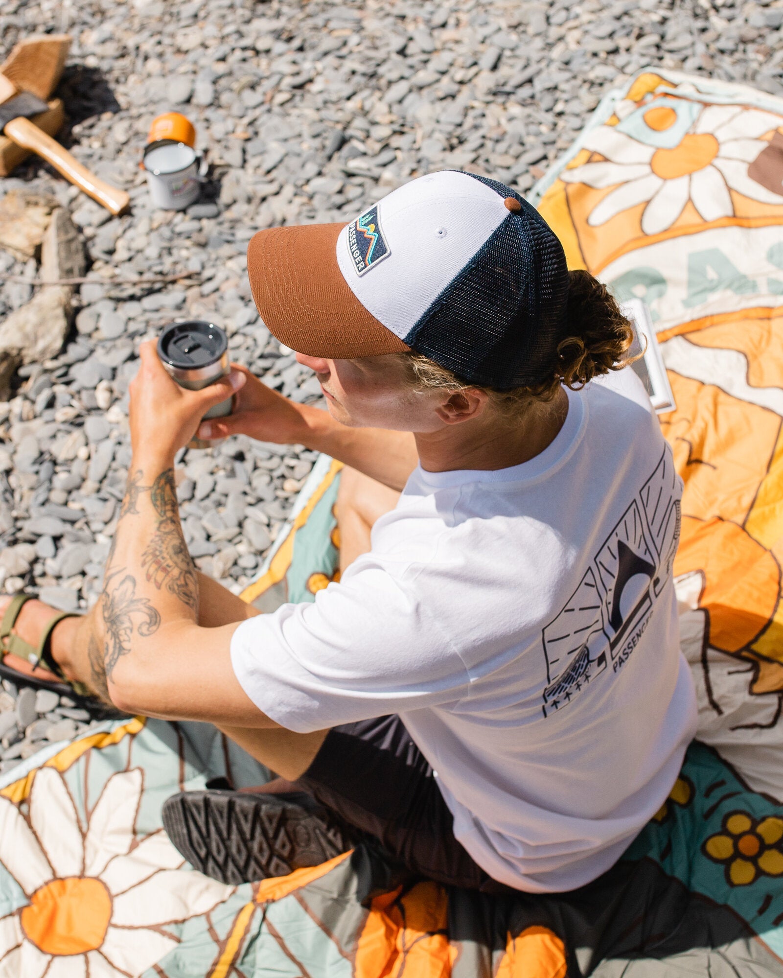 Passenger Made To Roam Mesh Snapback Cap Rich Navy/Rubber