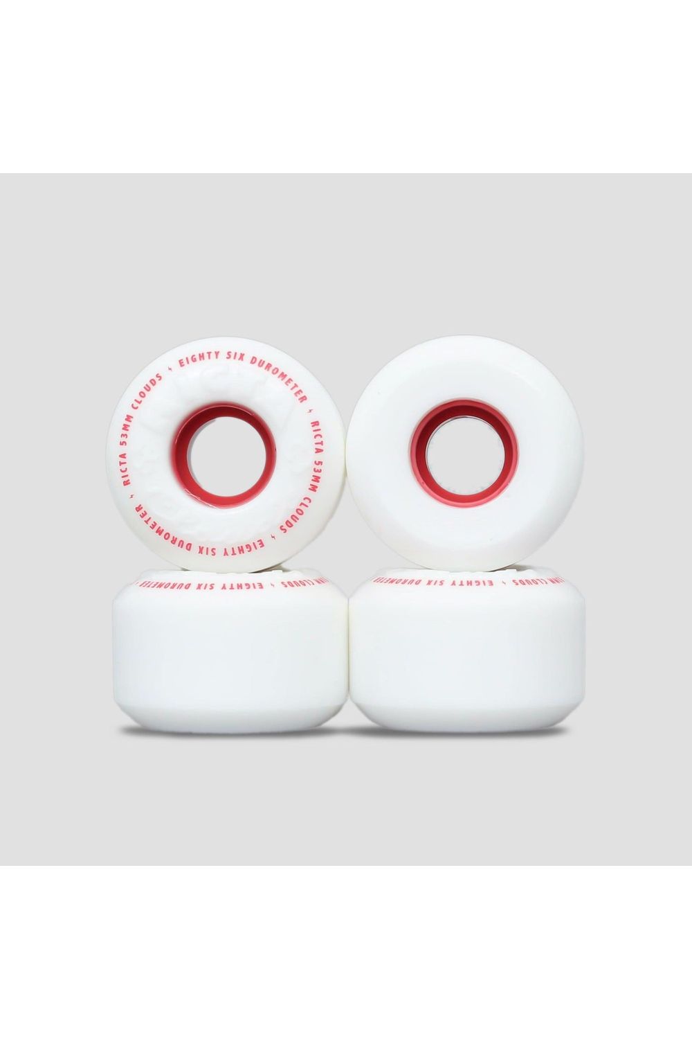 Ricta Wheels Clouds 86a White/Red 53 MM