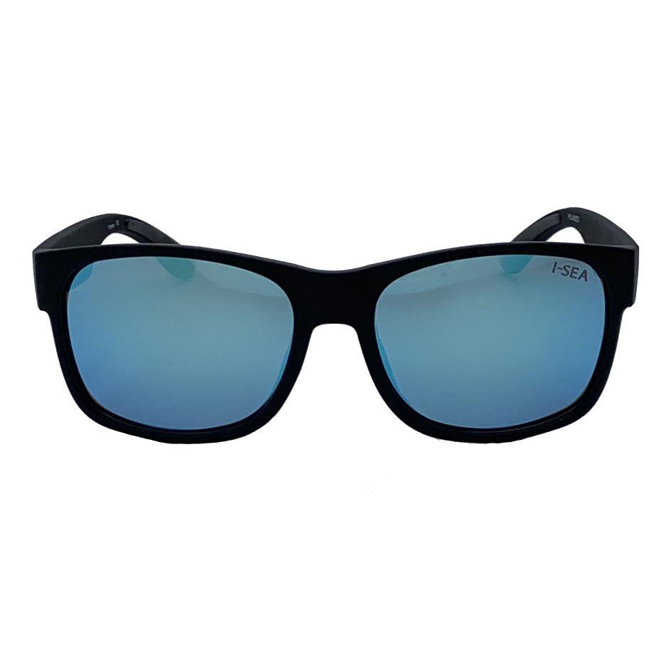 I-Sea Seven Seas Sunglasses Black Blue Mirror