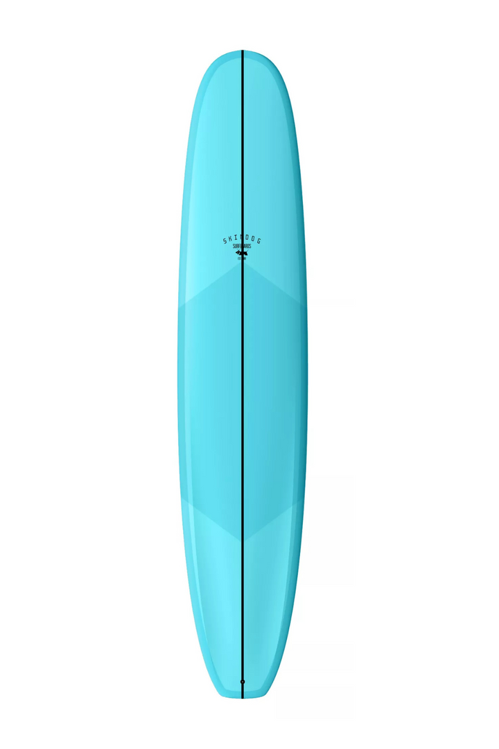 Skindog Thunderbolt Silver Dynamic Double Scoop Longboard Surfboard Bright Blue