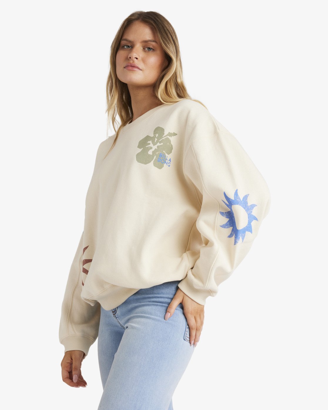 Billabong Water Signs Kendall Crew Sweatshirt Whitecap