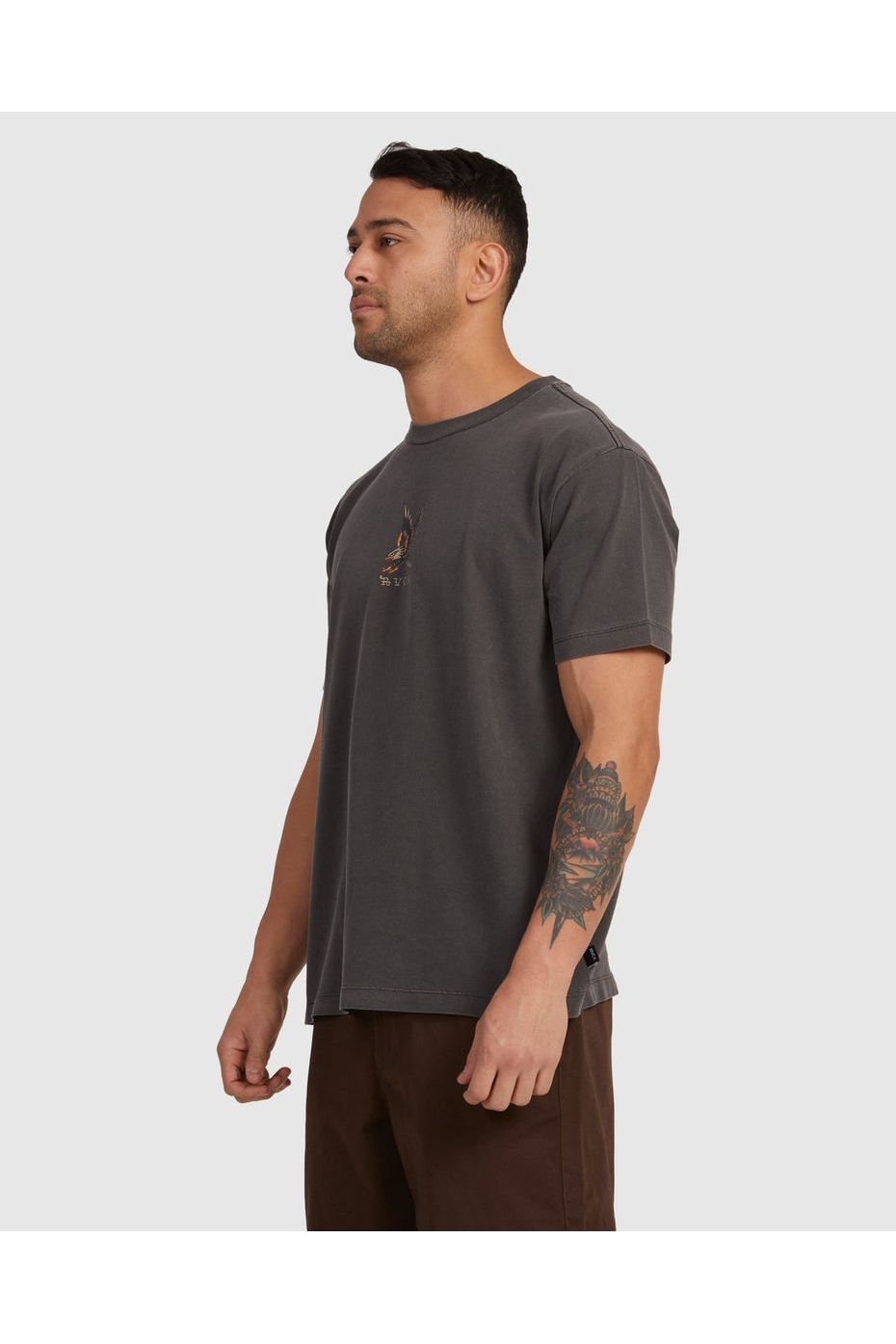 RVCA Krak Eagle Short Sleeve T-Shirt Washed Black