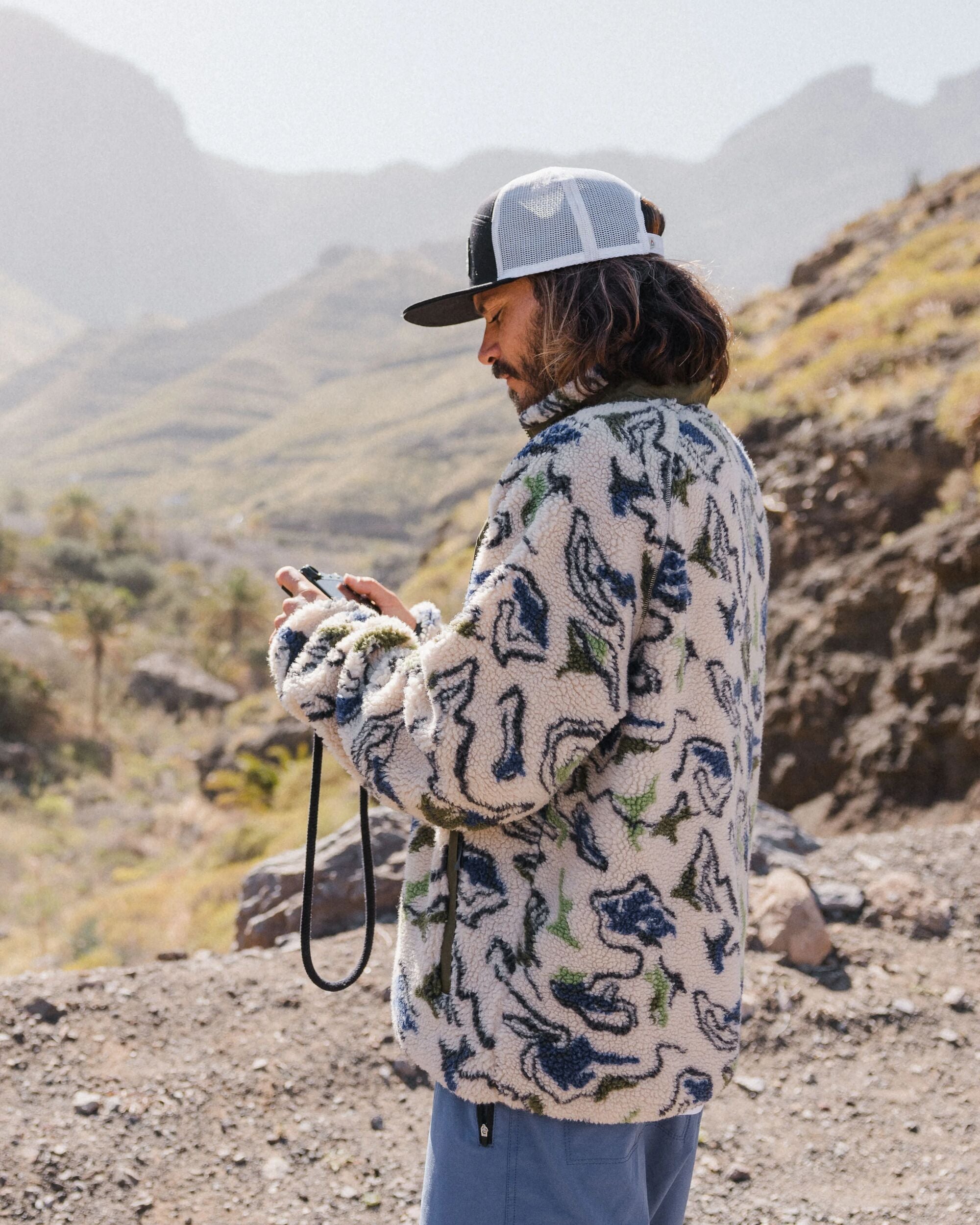 Passenger Offroad Recycled Sherpa 1/2 Zip Fleece Abstract Strata Multi
