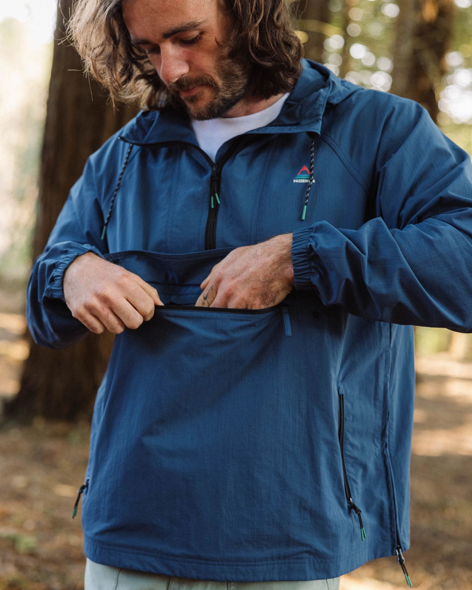 Passenger Seek Out Water Resistant Jacket Dark Denim Blue