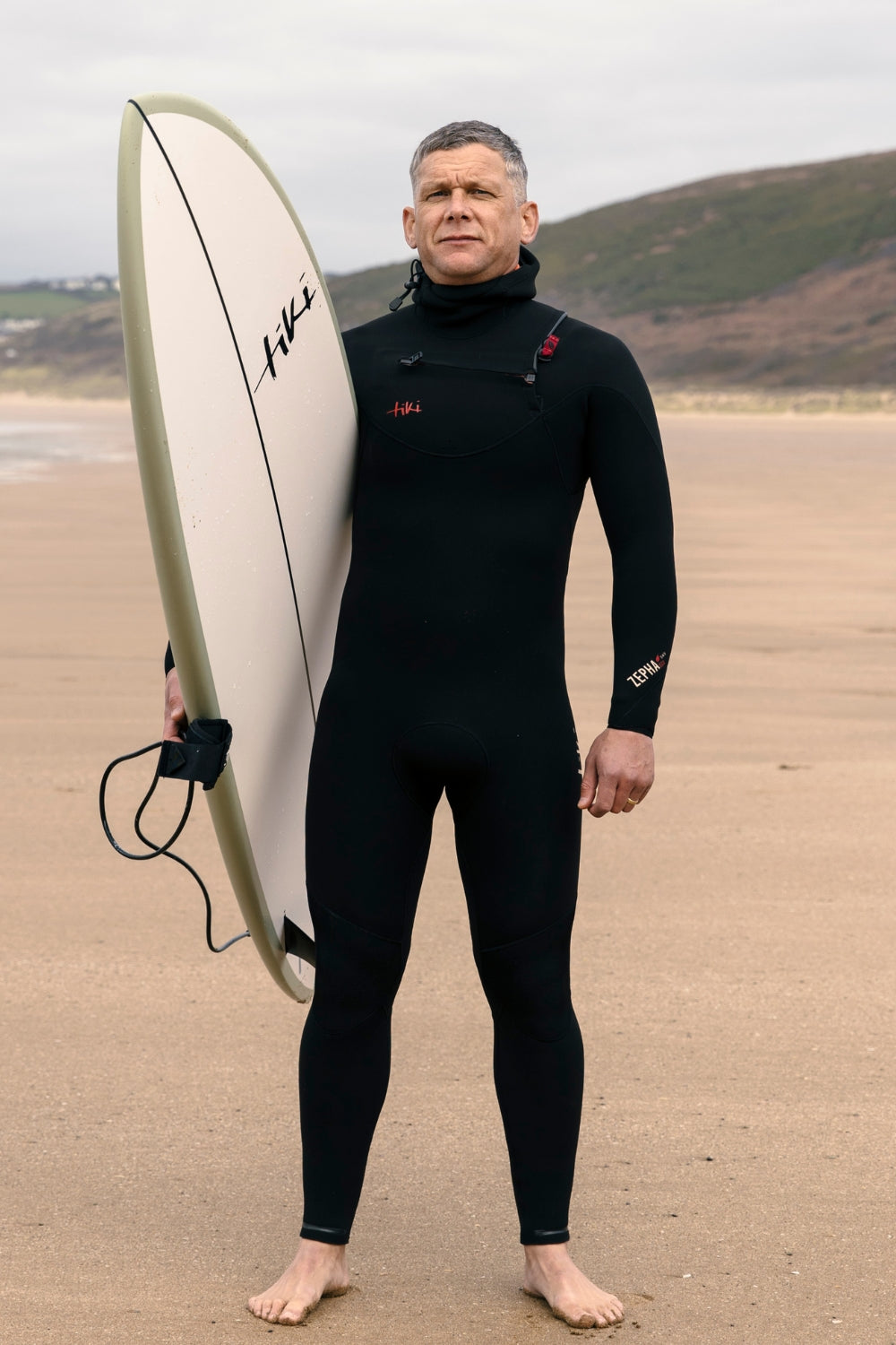 Tiki ZephaEco 5/4/3 Mens Yulex Chest Zip Hooded Wetsuit Black