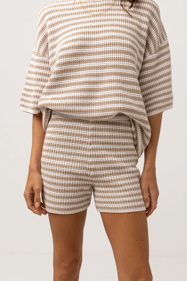 Rhythm Corsica Knit Shorts Oatmarle Stripe