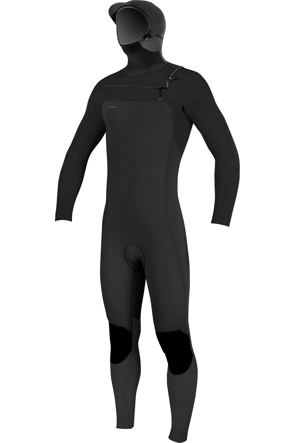 O'Neill Hyperfreak 5/4+ Chest Zip Hooded Black