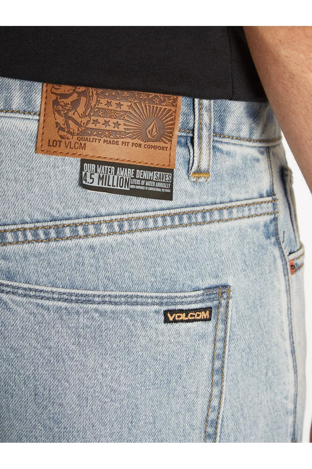 Volcom Solver Denim Jeans Heavy Worn Faded